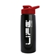 a metallic black bottle & red lid flair tritan(r) metallike bottle with drink - thru lid - 26 oz