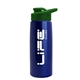 a metallic blue bottle & green lid flair tritan(r) metallike bottle with drink - thru lid - 26 oz