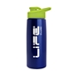 a metallic blue bottle & lime green lid flair tritan(r) metallike bottle with drink - thru lid - 26 oz