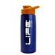 a metallic blue bottle & orange lid flair tritan(r) metallike bottle with drink - thru lid - 26 oz