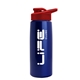 a metallic blue bottle & red lid flair tritan(r) metallike bottle with drink - thru lid - 26 oz
