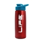 a metallic red bottle & cyan lid flair tritan(r) metallike bottle with drink - thru lid - 26 oz