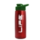 a metallic red bottle & green lid flair tritan(r) metallike bottle with drink - thru lid - 26 oz