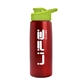 a metallic red bottle & lime green lid flair tritan(r) metallike bottle with drink - thru lid - 26 oz