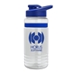 a clear bottle & blue lid & royal blue grip stripe groove stripe 20 oz tritan(tm) sports bottle with drink thru lid
