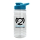 a clear bottle & cyan lid groove tritan(r) bottle with drink - thru lid - 20 oz