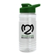 a clear bottle & green lid groove tritan(r) bottle with drink - thru lid - 20 oz