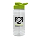 a clear bottle & lime green lid groove tritan(r) bottle with drink - thru lid - 20 oz