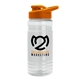 a clear bottle & orange lid groove tritan(r) bottle with drink - thru lid - 20 oz
