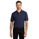 aerial view a navy custom port authority pique knit polo shirt, image 1 of 6