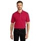 aerial view a red custom port authority pique knit polo shirt, image 1 of 6