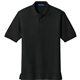 aerial view a black port authority silk touch polo shirt, image 1 of 5