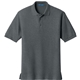 aerial view a steel grey port authority silk touch polo shirt, image 1 of 5
