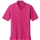 aerial view a tropical pink port authority silk touch polo shirt, image 1 of 5