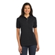 aerial view a black port authority ladies pique knit polo shirt, image 1 of 6