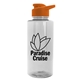 aerial view a clear bottle & orange lid mountaineer tritan(r) bottle with drink - thru lid - 36 oz, image 1 of 2