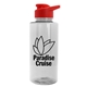 aerial view a clear bottle & red lid mountaineer tritan(r) bottle with drink - thru lid - 36 oz, image 1 of 2