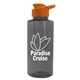 aerial view a smoke bottle & orange lid mountaineer tritan(r) bottle with drink - thru lid - 36 oz, image 1 of 2