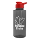 aerial view a smoke bottle & red lid mountaineer tritan(r) bottle with drink - thru lid - 36 oz, image 1 of 2