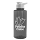 aerial view a smoke bottle & white lid mountaineer tritan(r) bottle with drink - thru lid - 36 oz, image 1 of 2
