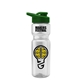 a clear bottle & green lid champion - 28 oz transparent bottle with drink thru lid