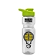 a clear bottle & lime green lid champion - 28 oz transparent bottle with drink thru lid