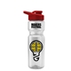 a clear bottle & red lid champion - 28 oz transparent bottle with drink thru lid