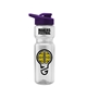 a clear bottle & violet lid champion - 28 oz transparent bottle with drink thru lid