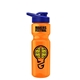 a orange bottle & blue lid champion - 28 oz transparent bottle with drink thru lid