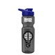 a smoke bottle & blue lid champion - 28 oz transparent bottle with drink thru lid