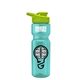 a teal bottle & lime green lid champion - 28 oz transparent bottle with drink thru lid
