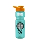 a teal bottle & orange lid champion - 28 oz transparent bottle with drink thru lid