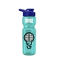 a teal bottle & blue lid champion - 28 oz transparent bottle with drink thru lid
