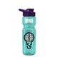 a teal bottle & violet lid champion - 28 oz transparent bottle with drink thru lid