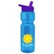 a blue bottle & violet lid champion - 28 oz transparent bottle with flip straw lid and digital imprint