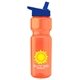 a orange bottle & blue lid champion - 28 oz transparent bottle with flip straw lid and digital imprint