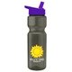 a smoke bottle & violet lid champion - 28 oz transparent bottle with flip straw lid and digital imprint