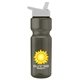 a smoke bottle & white lid champion - 28 oz transparent bottle with flip straw lid and digital imprint