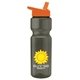 a smoke bottle & orange lid champion - 28 oz transparent bottle with flip straw lid and digital imprint