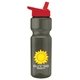 a smoke bottle & red lid champion - 28 oz transparent bottle with flip straw lid and digital imprint