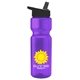 a violet bottle & black lid champion - 28 oz transparent bottle with flip straw lid and digital imprint