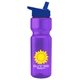 a violet bottle & blue lid champion - 28 oz transparent bottle with flip straw lid and digital imprint