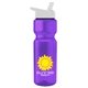 a violet bottle & white lid champion - 28 oz transparent bottle with flip straw lid and digital imprint