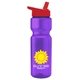 a violet bottle & red lid champion - 28 oz transparent bottle with flip straw lid and digital imprint