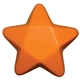 aerial view a orange polyurethane star shaped stress ball, image 1 of 2