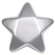 aerial view a silver polyurethane star shaped stress ball, image 1 of 2