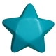 aerial view a teal polyurethane star shaped stress ball, image 1 of 2