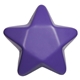 aerial view a purple polyurethane star shaped stress ball, image 1 of 2