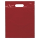 aerial view a red lo - density die cut bag with bottom gusset, image 1 of 2