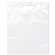 aerial view a white lo - density die cut bag with bottom gusset, image 1 of 2